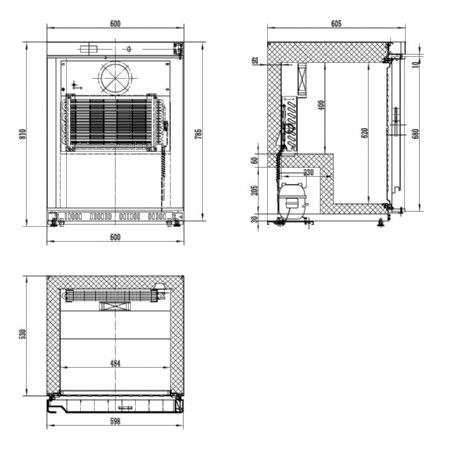 Congélateur à poser en acier inoxydable 1 porte pleine 101 L - Combisteel - 7450.0538