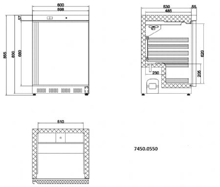 Mini armoire en acier inoxydable 1 porte pleine positive 130 L 600 mm - Combisteel - 7450.0550