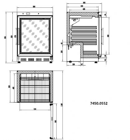 Mini armoire blanche 1 porte vitrée positive 130 L 600 mm - Combisteel - 7450.0552
