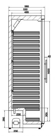 Rfrigrateur 1 porte vitre - 600x585x1855