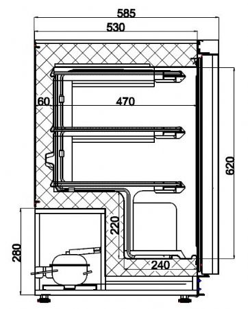 Congélateur à poser Blanc 1 porte pleine 129 L - Combisteel - 7450.0566