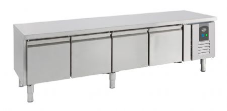 Soubassement rfrigr professionnelle haute 4 portes 2230x700x650
