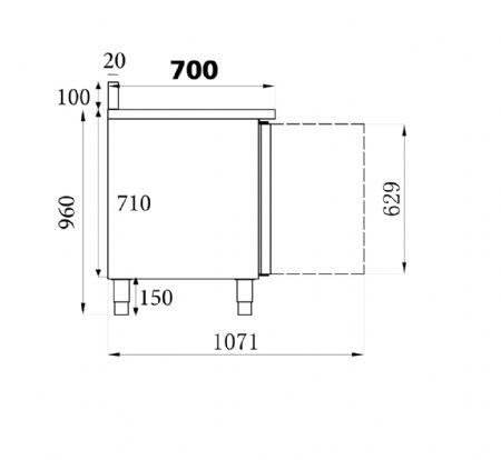 Table desserte réfrigérée 2 portes pleines positive - Combisteel - 7450.0780