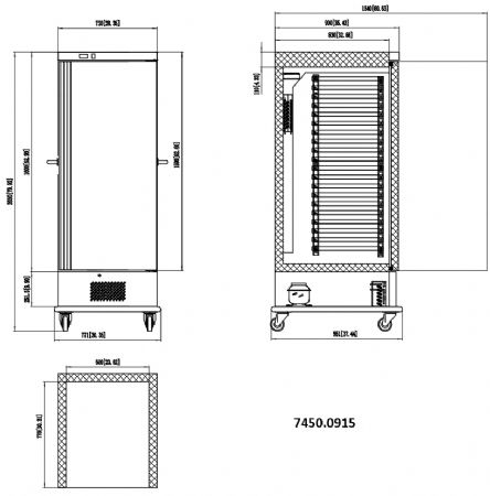 Chariot de banquet froid 20 plateaux GN 2/1 540 L - Combisteel - 7450.0915