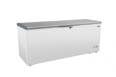 Congélateur bahut avec un couvercle plein en acier inoxydable de 650L