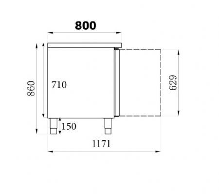 Tour réfrigéré pâtissier 3 portes positif 635 L - Combisteel - 7450.1220
