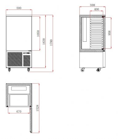 Refroidisseur rapide inox 9 tages GN1/1