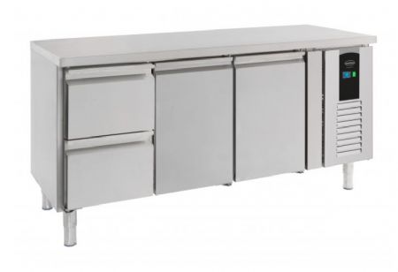 Table de travail rfrigre 2 portes et 1 porte contenant 2 tiroirs - classe B