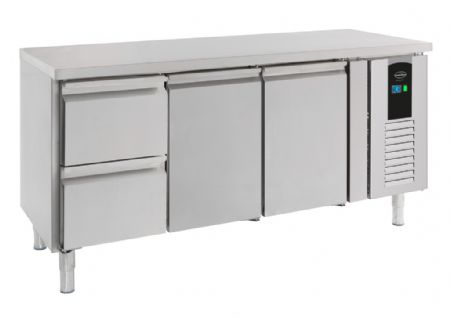 Table desserte réfrigérée 2 portes pleines 2 tiroirs 242 L - Combisteel - 7450.5020