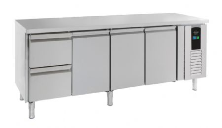 Table desserte réfrigérée 3 portes pleines 2 tiroirs 344 L - Combisteel - 7450.5025