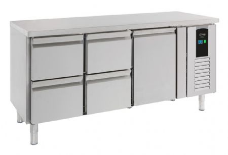 Table desserte réfrigérée 1 porte pleine 4 tiroirs 194 L - Combisteel - 7450.5030