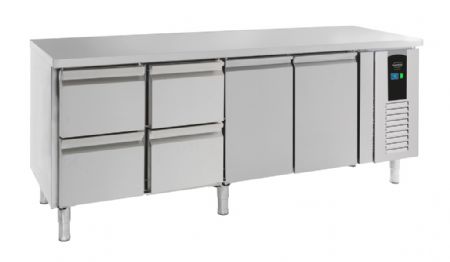 Table desserte réfrigérée 2 portes pleines 4 tiroirs 284 L - Combisteel - 7450.5035