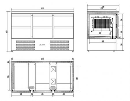 Table desserte réfrigérée 6 tiroirs 400 L positive - Combisteel - 7450.5120