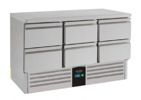 Table desserte réfrigérée 6 tiroirs 400 L positive - Combisteel - 7450.5120