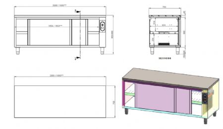 Armoire chauffante 2 portes pleines 2000x700x850 mm - Combisteel - 7452.0010