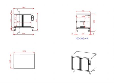 Armoire chauffante 2 portes pleines 1000x700x850 mm - Combisteel - 7452.0110