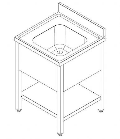 Plonge Inox 1 bac 700x700x850 mm - Combisteel - 7452.0420