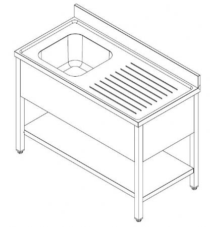 Plonge Inox 1 bac 1400x700x850 mm - Combisteel - 7452.0435