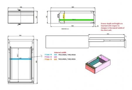 Meuble bas de rangement inox avec 2 portes et 1 tiroir - Combisteel - 7452.0510