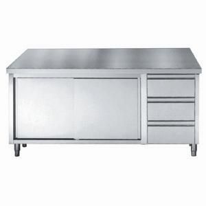 Meuble bas de rangement inox portes coulissantes et tiroirs 2000x700x850 mm - Combisteel - 7452.0910