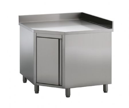 Meuble bas de rangement inox d'angle avec porte 1000x700x850 mm - Combisteel - 7452.3000 Meuble bas de rangement inox d'angle avec porte 1000x700x850 mm - Combisteel - 7452.3000