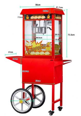 Machine à popcorn mobile sur chariot avec éclairage 1,35 kW - Combisteel - 7455.0815