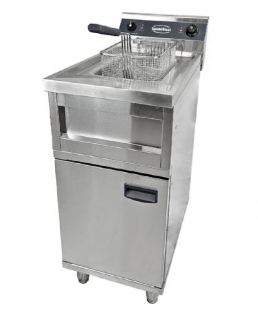 Friteuse professionnelle electrique 1 cuve 12l sur armoire ferme - 9kW