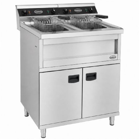 Friteuse cuisine pro profondeur 700 Triphasé 2x 12 litres - 2x9 kW - Combisteel - 7455.0965
