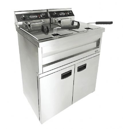 Friteuse professionnelle sur coffre monophasé 2 cuves de 9 L 2 paniers - Combisteel - 7455.0985