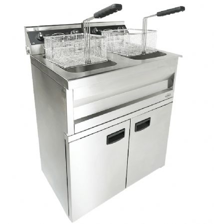 Friteuse professionnelle sur coffre monophasé 2 cuves de 9 L 2 paniers - Combisteel - 7455.0985