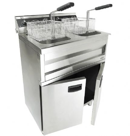 Friteuse professionnelle sur coffre monophasé 2 cuves de 9 L 2 paniers - Combisteel - 7455.0985