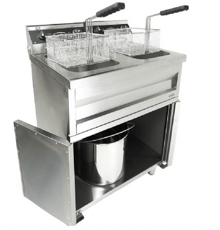 Friteuse professionnelle sur coffre monophasé 2 cuves de 9 L 2 paniers - Combisteel - 7455.0985
