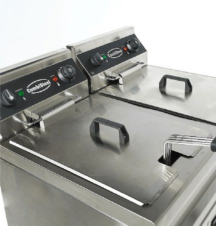Friteuse professionnelle sur coffre monophasé 2 cuves de 9 L 2 paniers - Combisteel - 7455.0985