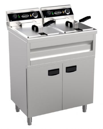 Friteuse professionnelle sur coffre monophasé 2 cuves de 9 L 2 paniers - Combisteel - 7455.0985