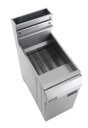 Friteuse professionnelle  gaz 1 cuve 21l sur armoire ferme
