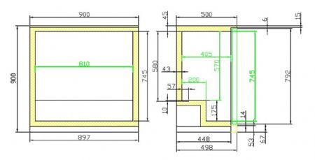 Arrière bar 2 portes vitrées 198 L positif - Combisteel - 7455.1305