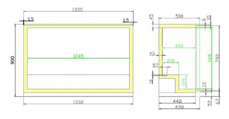 Arrière Bar 3 portes coulissantes 298 L positif - Combisteel - 7455.1320