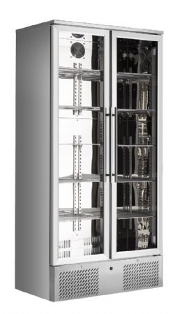 Armoire à boissons 2 portes vitrées en acier inoxydable 458 L positive - Combisteel - 7455.1360