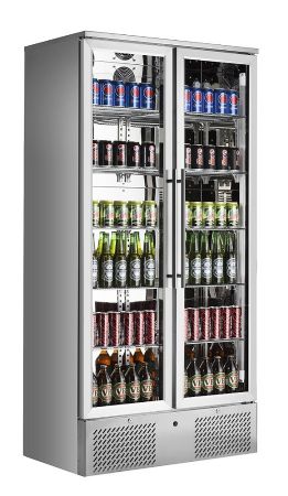 Armoire à boissons 2 portes vitrées en acier inoxydable 458 L positive - Combisteel - 7455.1360