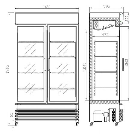 Armoire à boissons 2 portes vitrées coulissantes 750 litres positive - Combisteel - 7455.1395