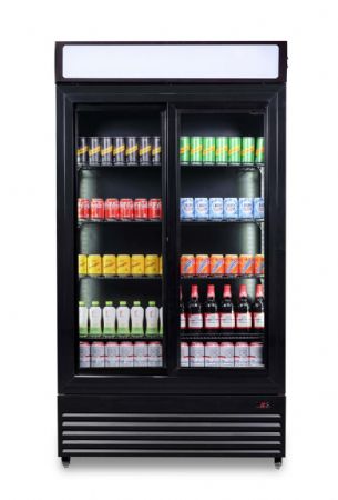 Armoire à Boissons 2 portes vitrées coulissantes Noire 780 litres positive - Combisteel - 7455.1398