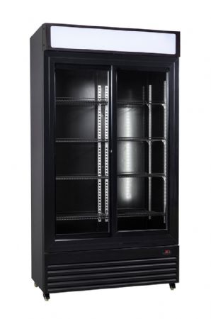 Armoire à Boissons 2 portes vitrées coulissantes Noire 780 litres positive - Combisteel - 7455.1398