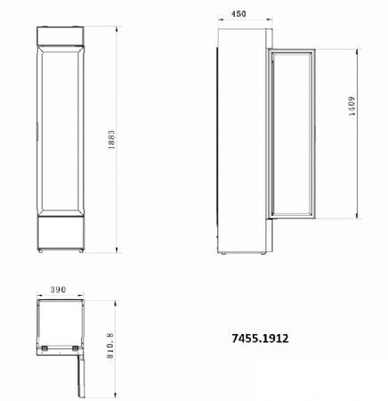 Armoire réfrigérée professionnelle Noire 1 porte vitrée 150 L - Combisteel - 7455.1912