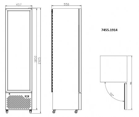 Armoire réfrigérée 1 porte vitrée noire 217 L - Combisteel - 7455.1914