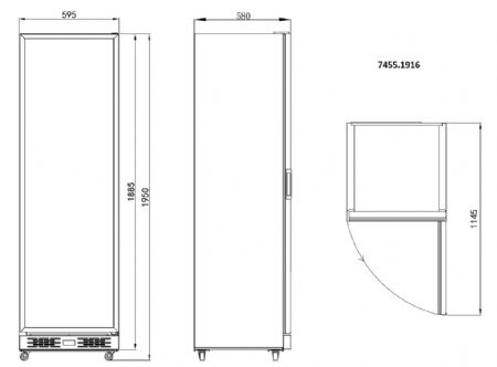 Armoire réfrigérée 1 porte vitrée noire 375 L - Combisteel - 7455.1916