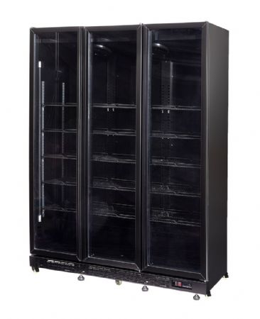 Armoire réfrigérée 3 portes vitrées noire 1200 litres - Combisteel - 7455.1925
