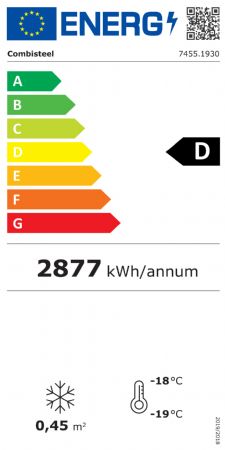 Congélateur noir avec 1 porte vitrée battante de 208L