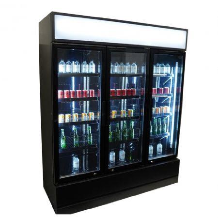 Armoire réfrigérée 3 portes vitrées noire 1065 L - Combisteel - 7455.2115