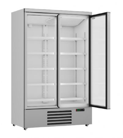 Vitrine murale de supermarché blanche 2 portes vitrées positive 1253 mm - Combisteel - 7455.2200