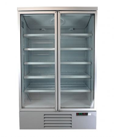 Vitrine murale de supermarché blanche 2 portes vitrées positive 1253 mm - Combisteel - 7455.2200